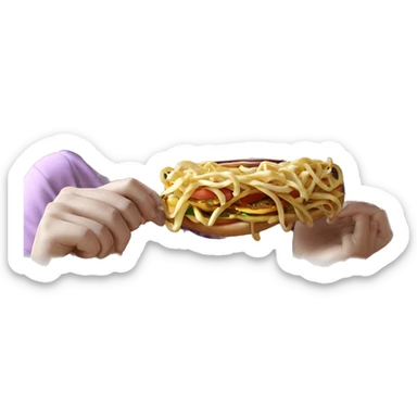 eating food with long hair sticker