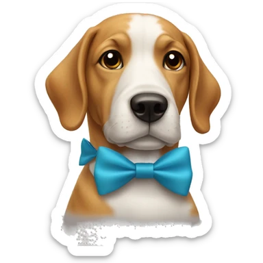 Dog wearing a bow tie sticker