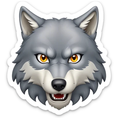 Angry wolf sticker