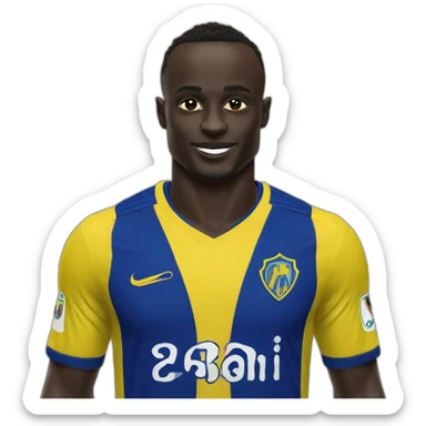 Sadio Mane wearing al nassr yellow kit sticker