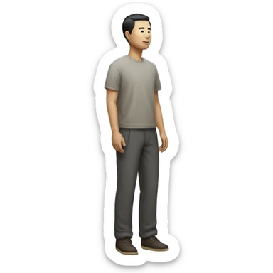 Man Standing sideway Chinese sticker
