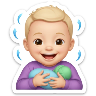A baby laughing joyfully sticker