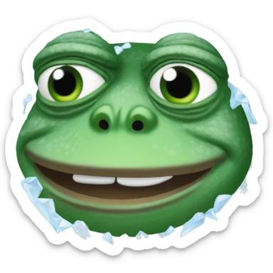 pepe the frog frozen cold sticker