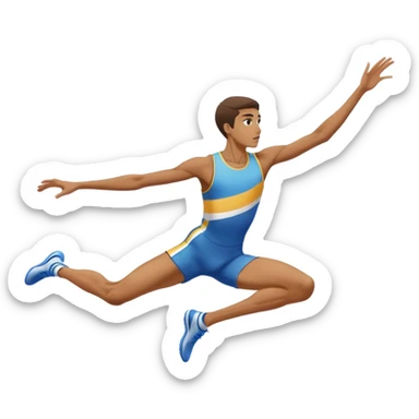 high jumper preparing for the jump, focused stance sticker