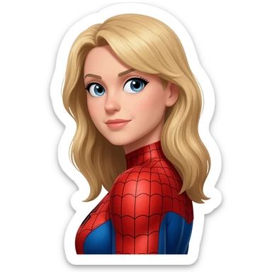 Sipiderman sarışın kadın sticker