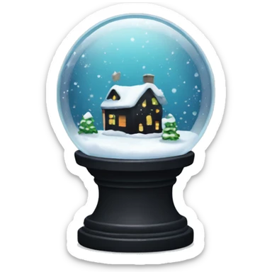 black snow globe sticker