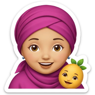 Cute emoji female chubby with a berry she is tan and moroccan  sticker