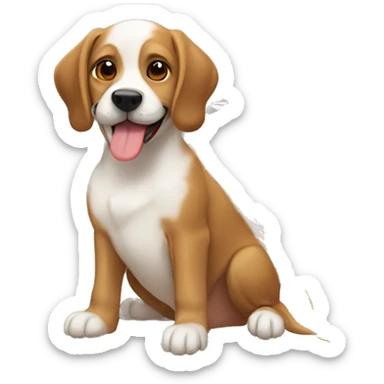 dog with cristhmas hay sticker