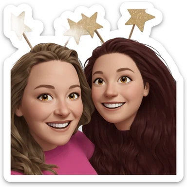 smiling girls with long hair sticker