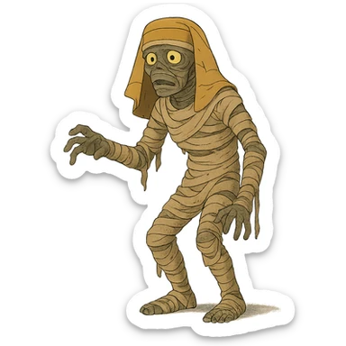 ghibli style Egyptian mummy in ancient Egypt sticker