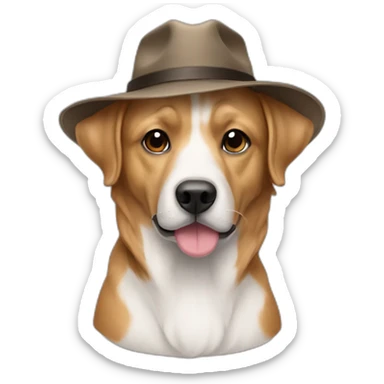 Chien avec un chapeau sticker
