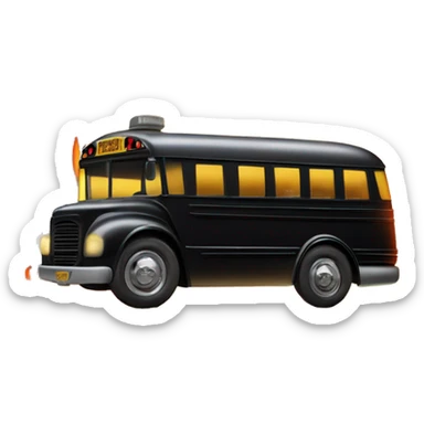 Side view shiny Batman’s black with hot rod flames 1956 ghost busters accessorized school bus sticker