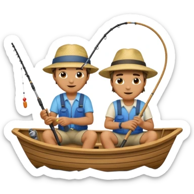 two mans fishing on a boat sticker