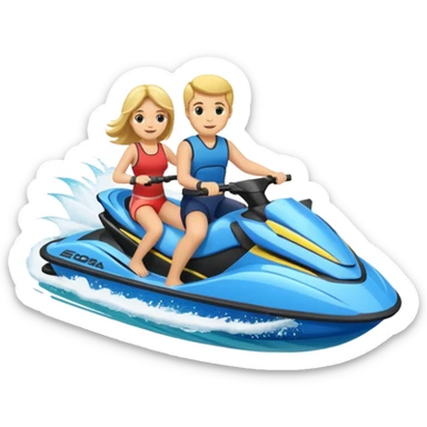 Jet ski with families and friends sticker