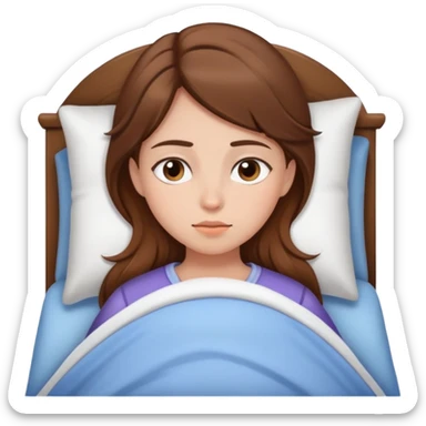 The brown hair girl going to sleep sticker