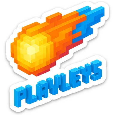 светящиеся комета с надписью "PLAVLEYS", no background sticker
