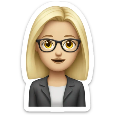 Blonde girl in glasses who’s sick sticker
