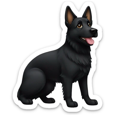 Black German Shepard  sticker