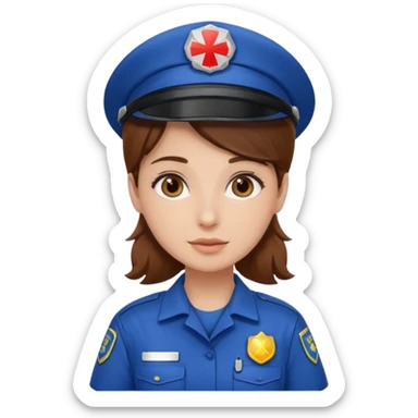 brown hair girl emergency worker sticker
