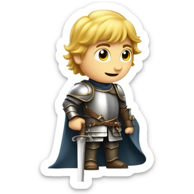 young european knight with sword sticker