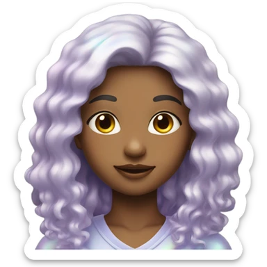  girl, aura, iridescent, mystical, shiny, holographic  sticker