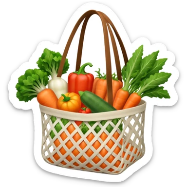 Net back with white nets that is used for shopping and putting vegetables in it sticker