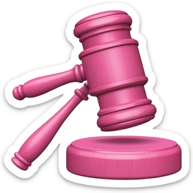 pink gavel and block sticker