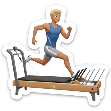 guy running workout pilates reformer  sticker
