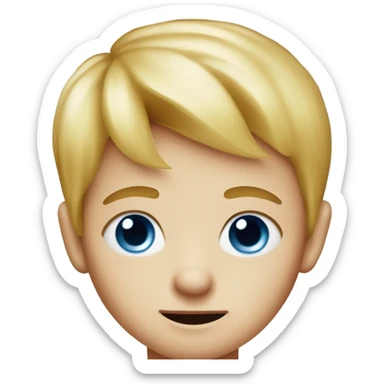 tiny blonde boy with blue eyes and a pepperoni on his nose  sticker
