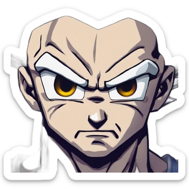 Dragon Ball Z, grim looking ,ultra instinct master Saiyan,  sticker
