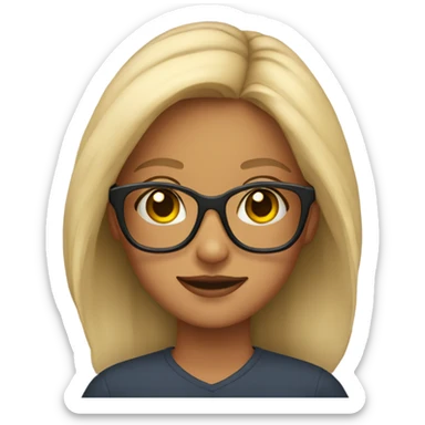 Girl with earrings and glasses sticker