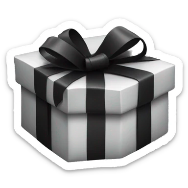 Black gift box wrapped with a black bow  sticker