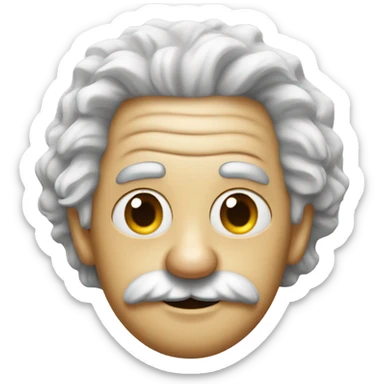 Einstein with soccer ball on head sticker