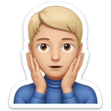 Face hands around throat eye twitch  sticker