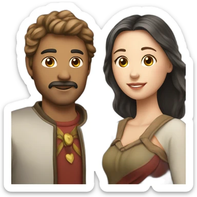 couple in love with metis man and white woman sticker