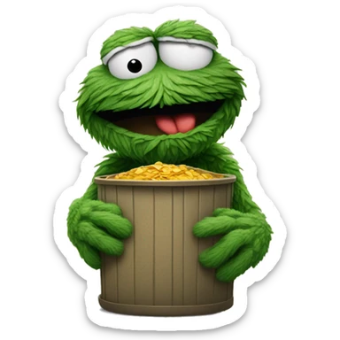 oscar the grouch shrugging like michael jordan sticker