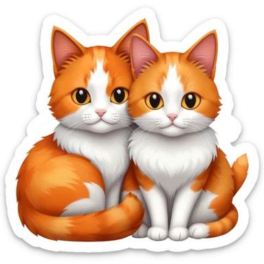 two cats cuddling together sticker