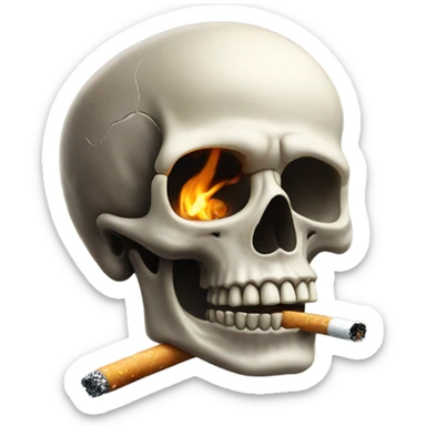 Skull smoking sticker