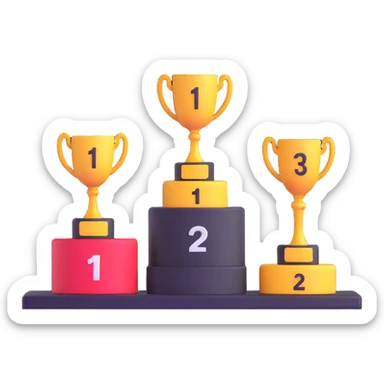 racing victory podium with three places for winners sticker