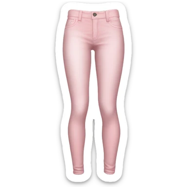 Realistic isolated side view of a pair of pastel Pink jegging pants. sticker