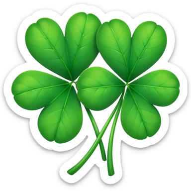 clover couple with hearts between them sticker