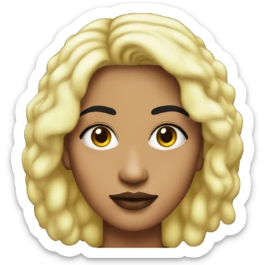 Tanned woman with black hair dressed in 1990s grunge hair, makeup, and neon attire  sticker