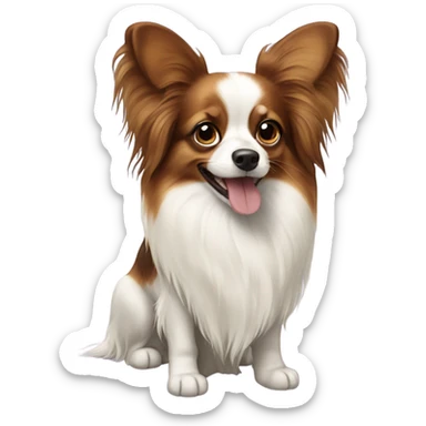 Papillon dog  sticker