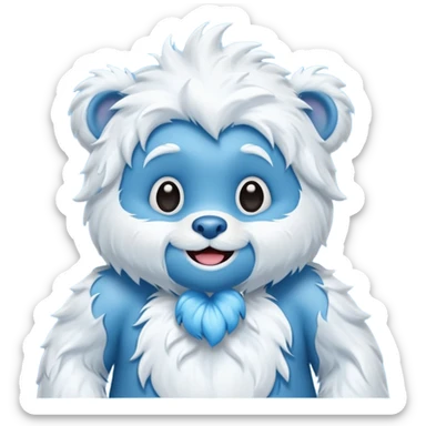 blue care baby bear yeti sticker