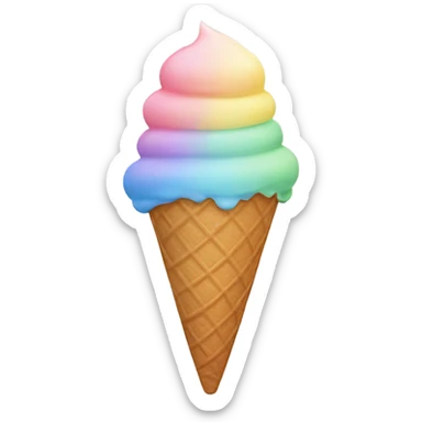 pastel rainbow ice cream cone sticker