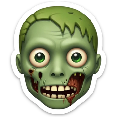 Faça um emoji de zumbi que se pareça comigo. sticker