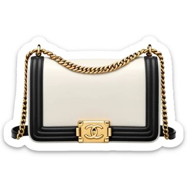 chanel le boy plain white bag gold hardware sticker