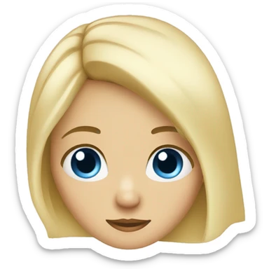 Blonde girl blue eyes shy sticker