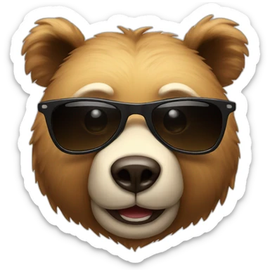 smirking bear with sunglasses sticker