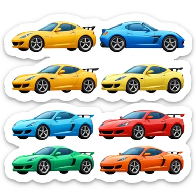 Make an 100 sports cars sticker